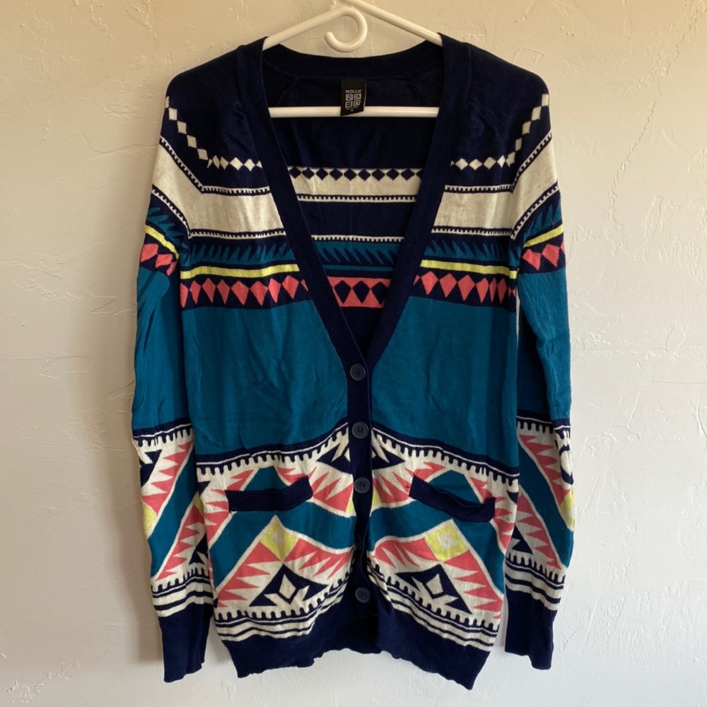 Nollie print cardigan M